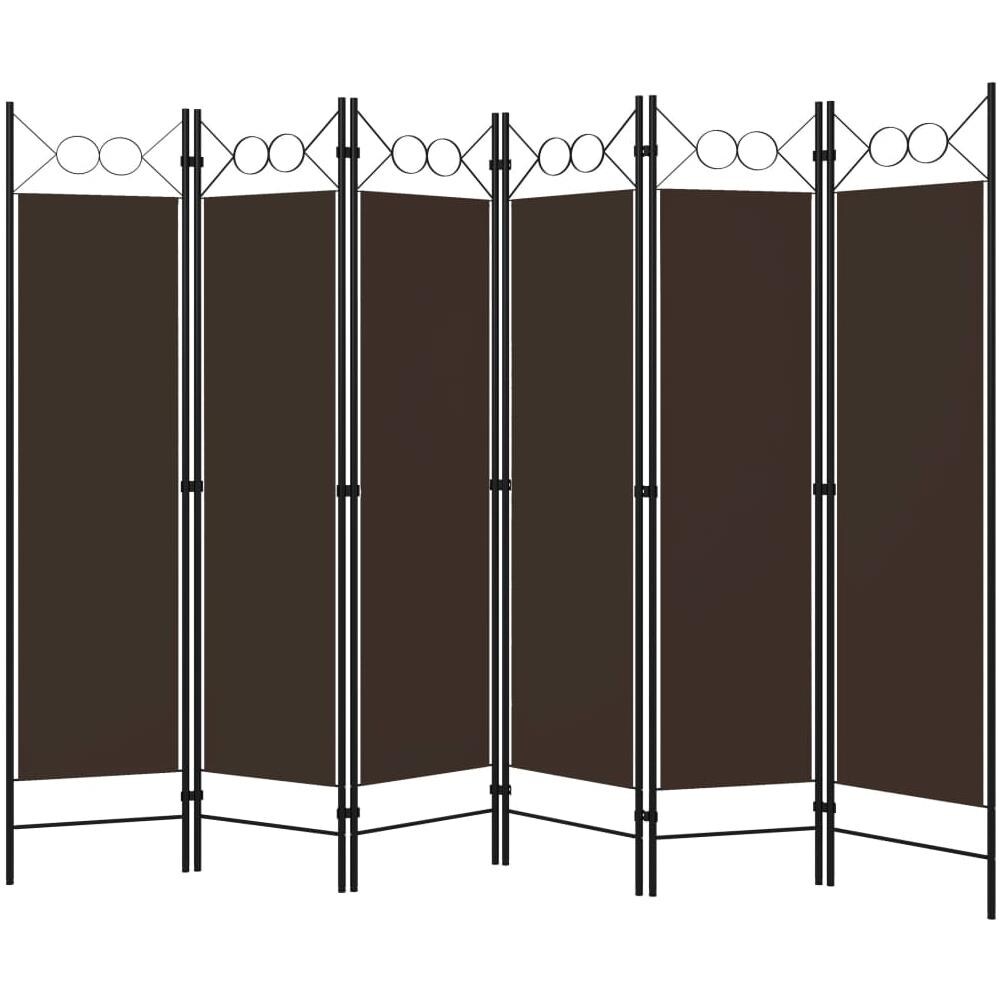 Paravento A 6 Pannelli Marrone 240x180 Cm - Foto 2