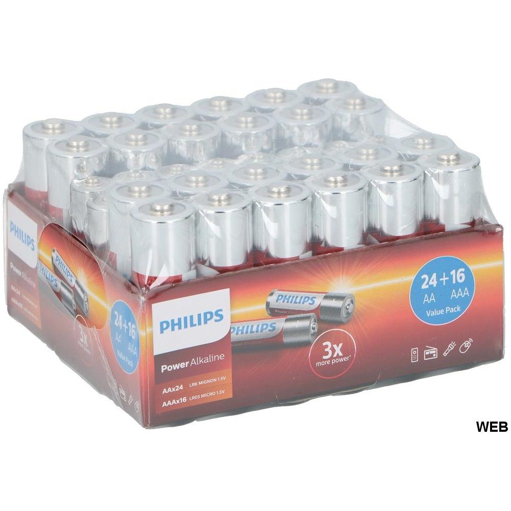 Batterie Alcaline - Confezione 40 Pezzi - 24x Aa + 16x Aaa - Foto 1