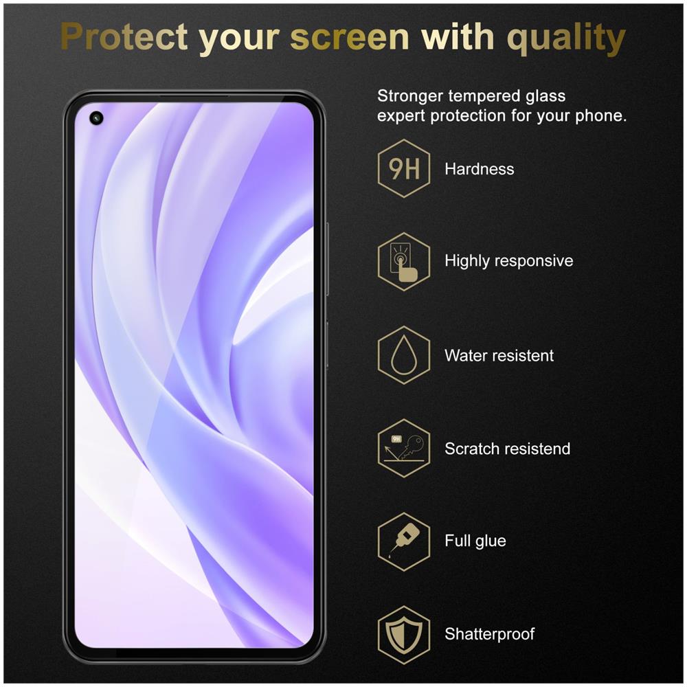 Pellicola Armatura A Schermo Intero Compatibile Con Xiaomi Mi 11 Lite (4g / 5g) / 11 Lite Ne In Trasparente Con Nero - Vetro Temperato (tempered) Di Protezione Del Display In Durezza 9h Con 3d Touch - Foto 2