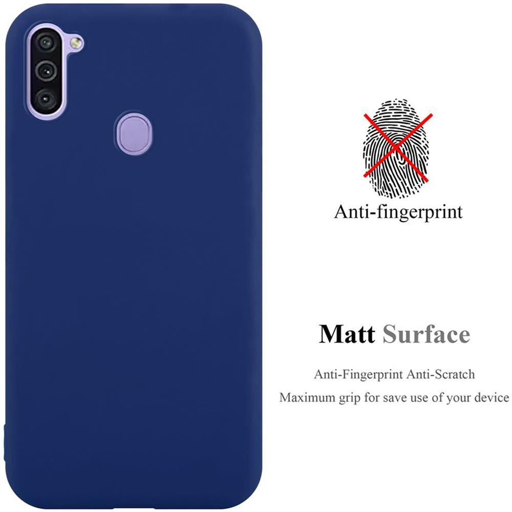 Custodia Compatibile Con Samsung Galaxy A11 Eu / M11 In Candy Blu Scuro - Coperchio Protettivo In Silicone Tpu Flessibile - Foto 2