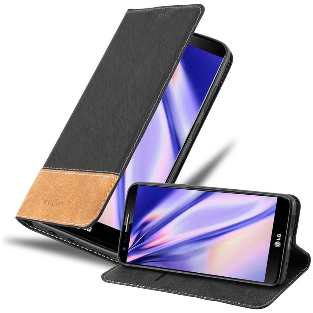 Custodia Compatibile Con Lg G2 In Nero Marrone - Coperchio Protettiva Con Chiusura Magnetica, Funzione Stand E Tasca Per Le Carte - Foto 1