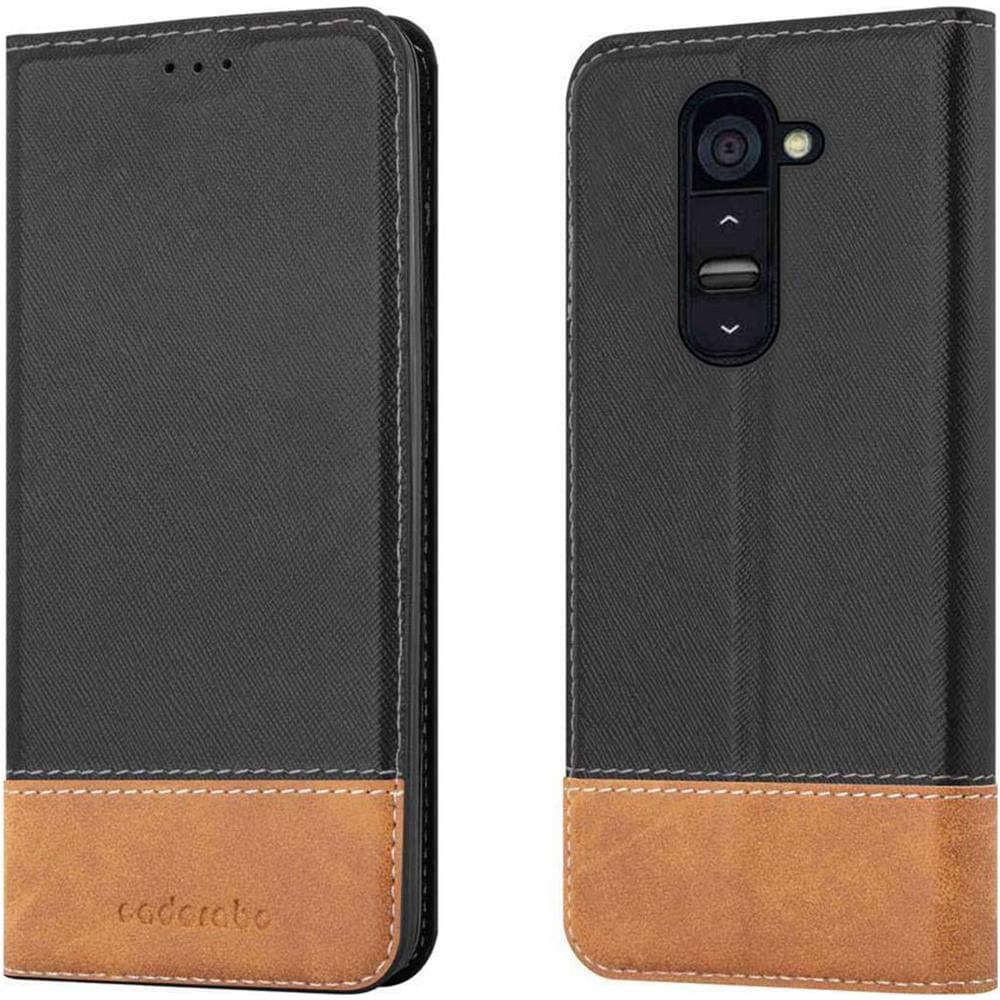 Custodia Compatibile Con Lg G2 In Nero Marrone - Coperchio Protettiva Con Chiusura Magnetica, Funzione Stand E Tasca Per Le Carte - Foto 8