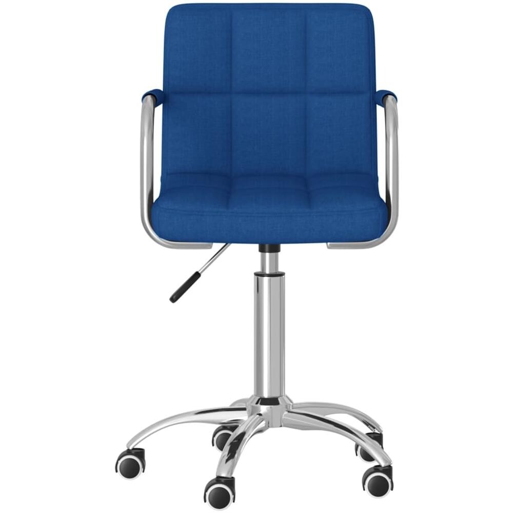 Sedia Da Pranzo Girevole Blu In Tessuto - Foto 3