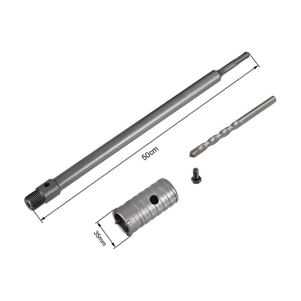 Fresa A Tazza 35 Mm Asta Prolunga 50. Cm Per Trapano Attacco Sds Plus - Foto 1