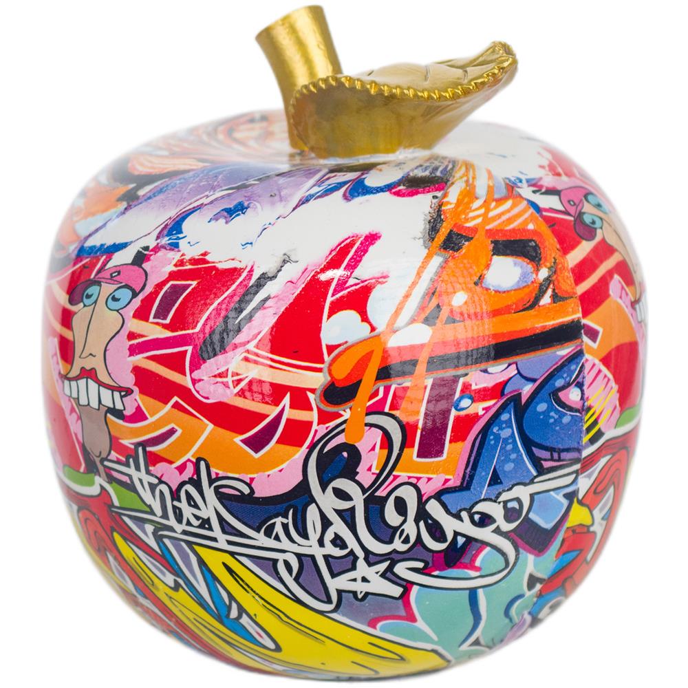 Decorazione Mela Graffiti 14x16 Cm Multicolore - Foto 2