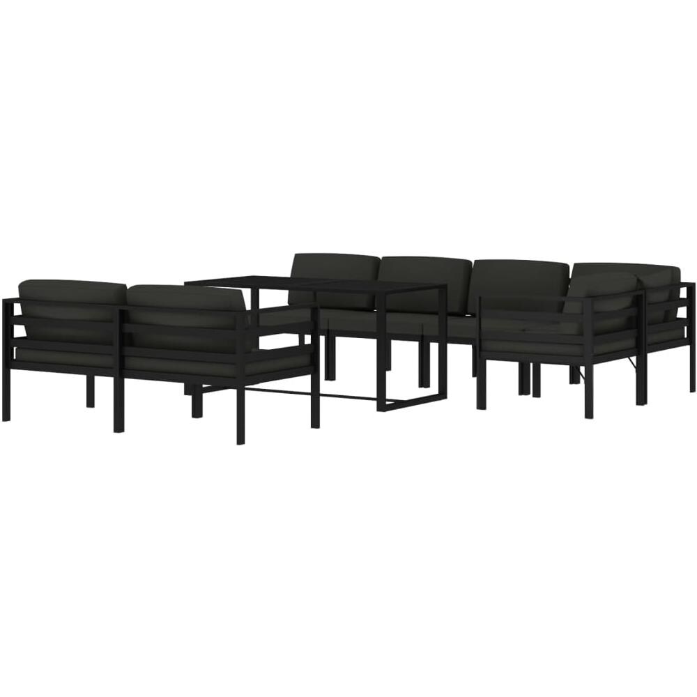 Set Divani Da Giardino 8 Pz Con Cuscini In Alluminio Antracite - Foto 2