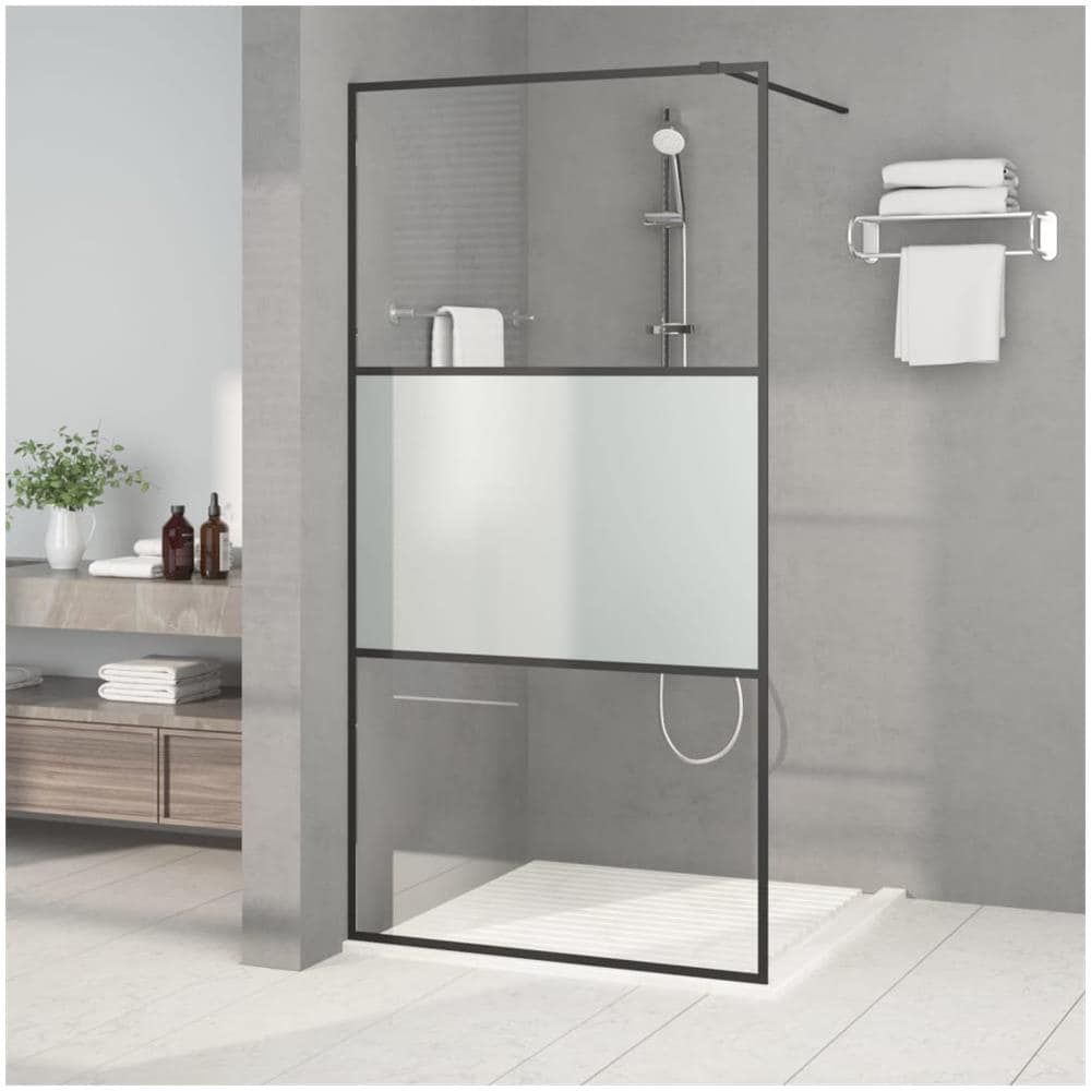 Parete Doccia Walk In 100x195 Cm Vetro Semi Smerigliato Esg - Foto 1