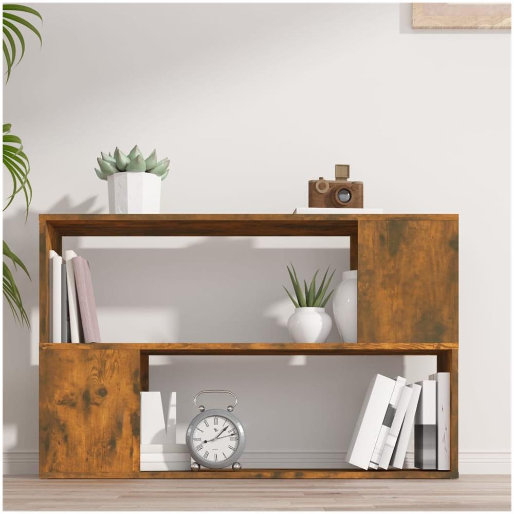 Libreria Rovere Fumo 100x24x63 Cm In Legno Multistrato - Foto 3