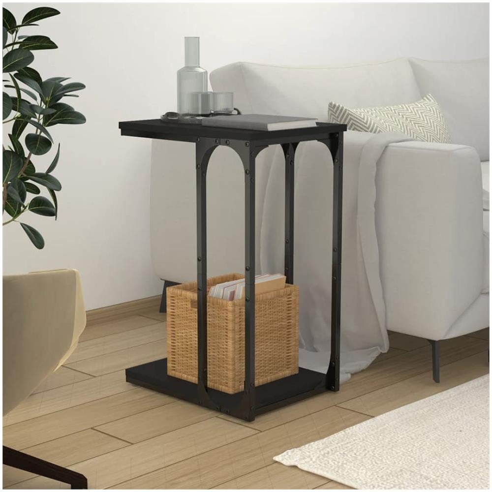 Tavolino Nero 40x30x60 Cm In Legno Multistrato - Foto 1