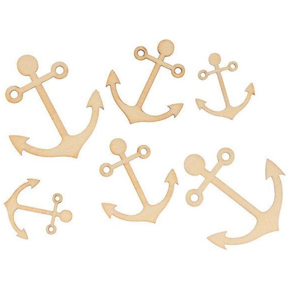 60 Mini Decorazioni In Legno - Ancore Per Barche - Foto 1