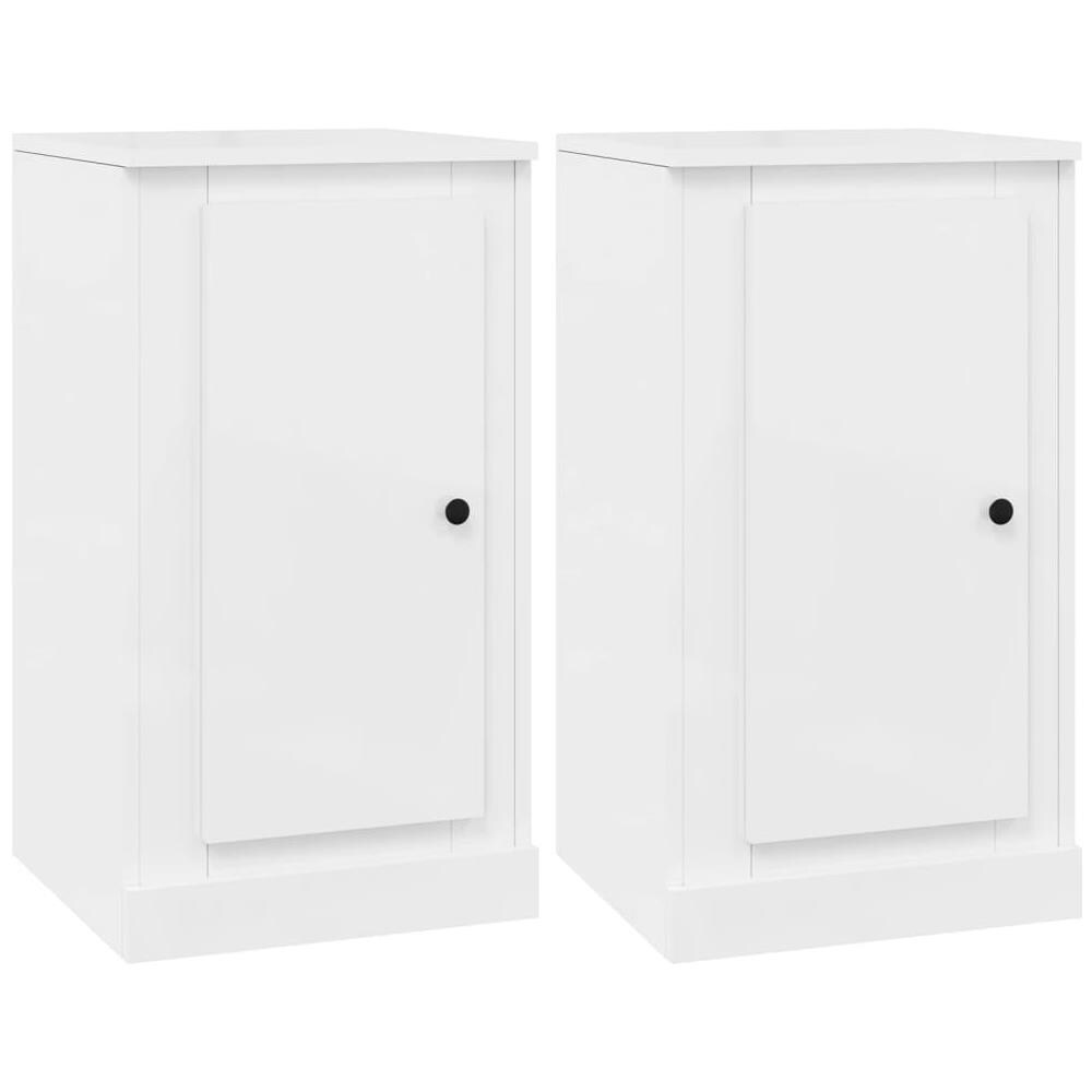 Credenze 2 Pz Bianco Lucido 37,5x35,5x67,5 Cm Legno Multistrato - Foto 2
