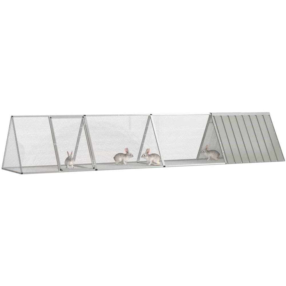 Gabbia Per Conigli Grigio 403,5x80,5x71 Cm Acciaio Zincato - Foto 2