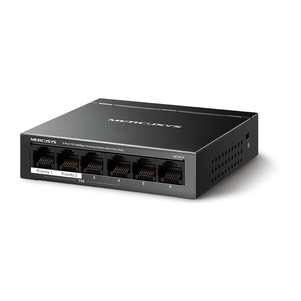 Switch MS106LP Gestito RJ-45: 6 Fast Ethernet (10/100) AC /DC (PoE) Nero - Foto 2