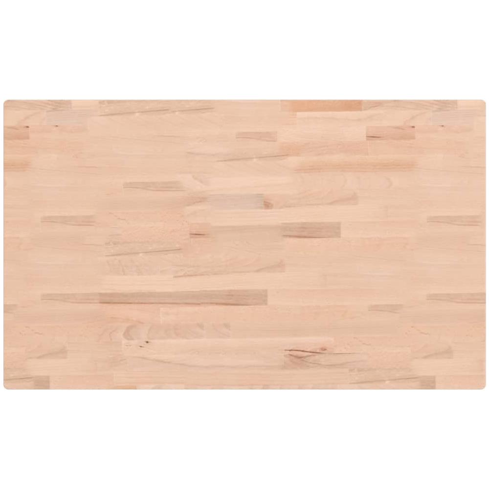 Piano Tavolo 100x60x4cm Rettangolare Legno Massello Di Faggio - Foto 2