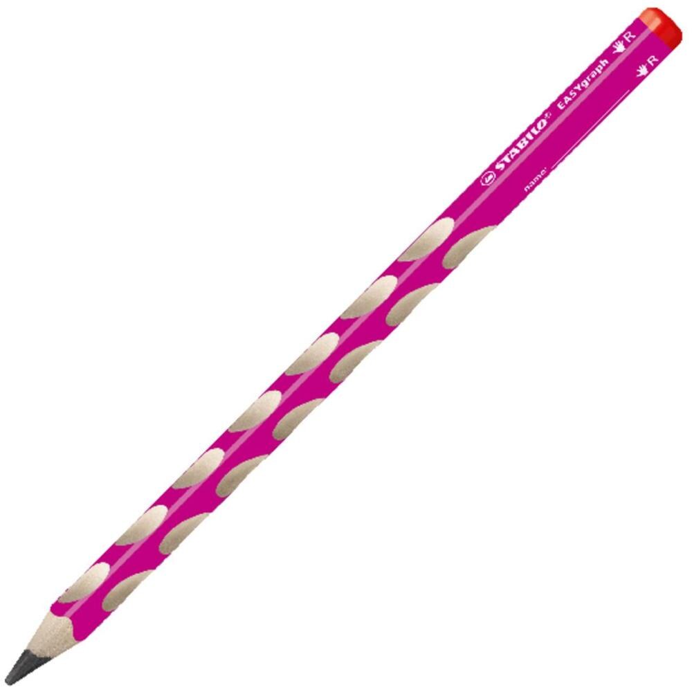 EASYgraph - Matita Ergonomica triangolare - per Destrimani - Rosa - Confezione da 12 - Gradazione 2B - Foto 2