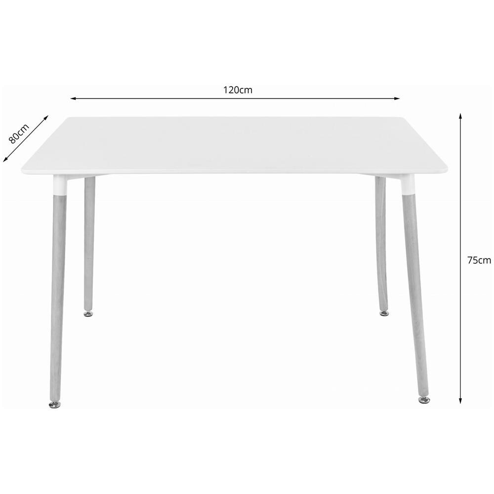 Tavolo da pranzo moderno bianco YURO 120 cm x 80 cm - Foto 2