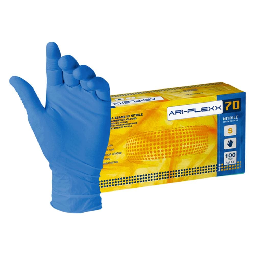 Guanti In Nitrile Monouso Ambidestri Senza Polvere Con Finitura Microruvida 100 Pezzi Taglia M - Foto 2