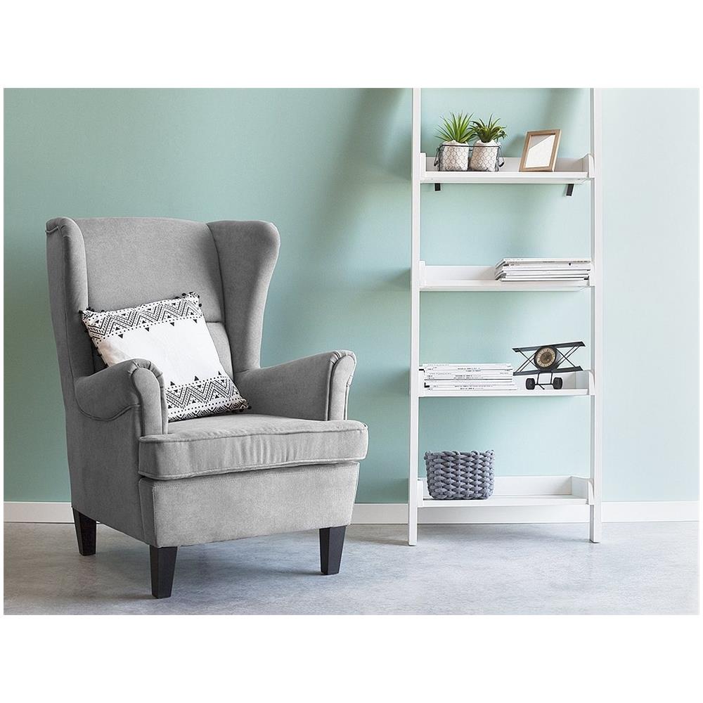 Poltrona Imbottita In Tessuto Grigio Abson - Foto 2