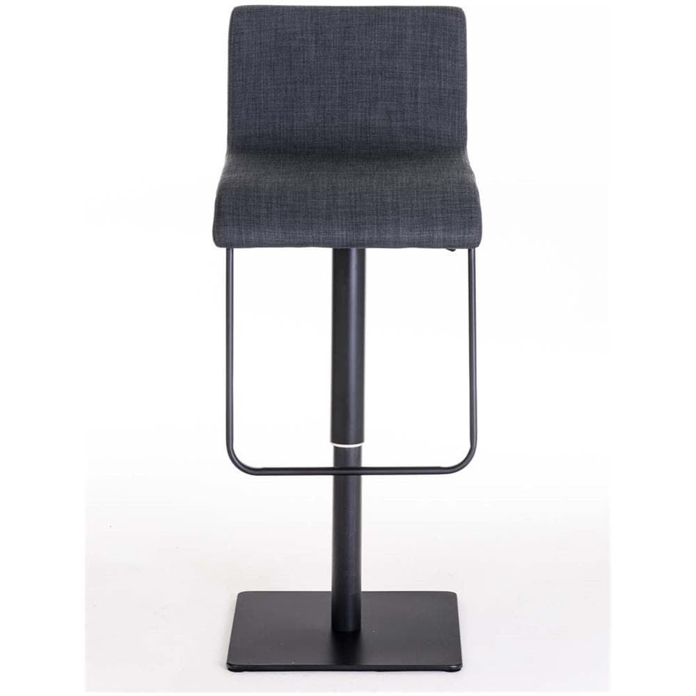 Sgabello Bar Limon Regolabile 55-78 CM I Sgabello Bancone Imbottito in Tessuto I Sedia Girevole con Schienale Grigio Scuro Metallo Nero Opaco - Foto 2