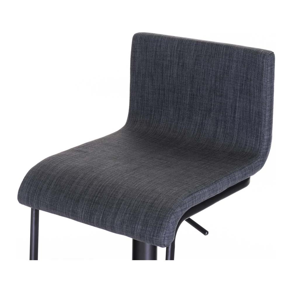 Sgabello Bar Limon Regolabile 55-78 CM I Sgabello Bancone Imbottito in Tessuto I Sedia Girevole con Schienale Grigio Scuro Metallo Nero Opaco - Foto 5