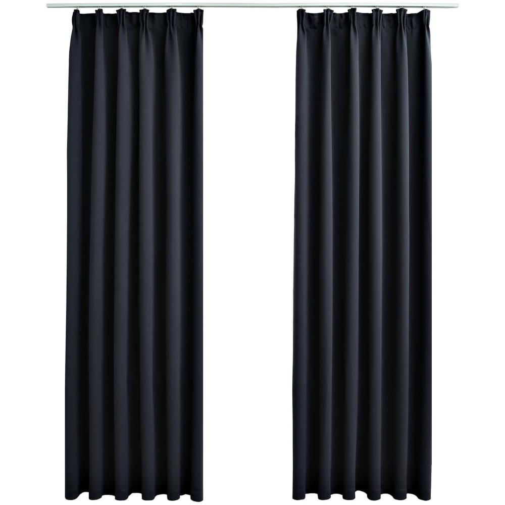 Tende Oscuranti Con Ganci 2 Pz Antracite 140x175 Cm - Foto 2