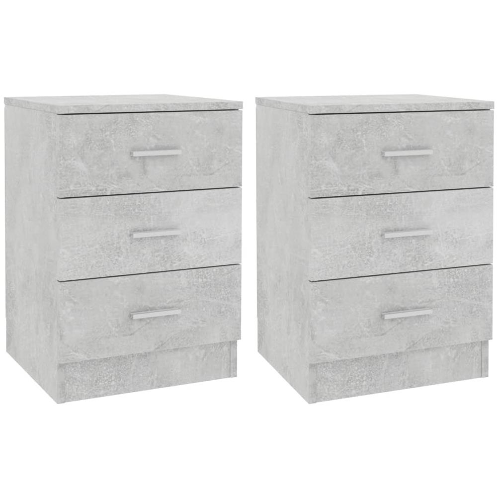 Comodino Grigio Cemento 38x35x56 cm in Legno Multistrato - Foto 2