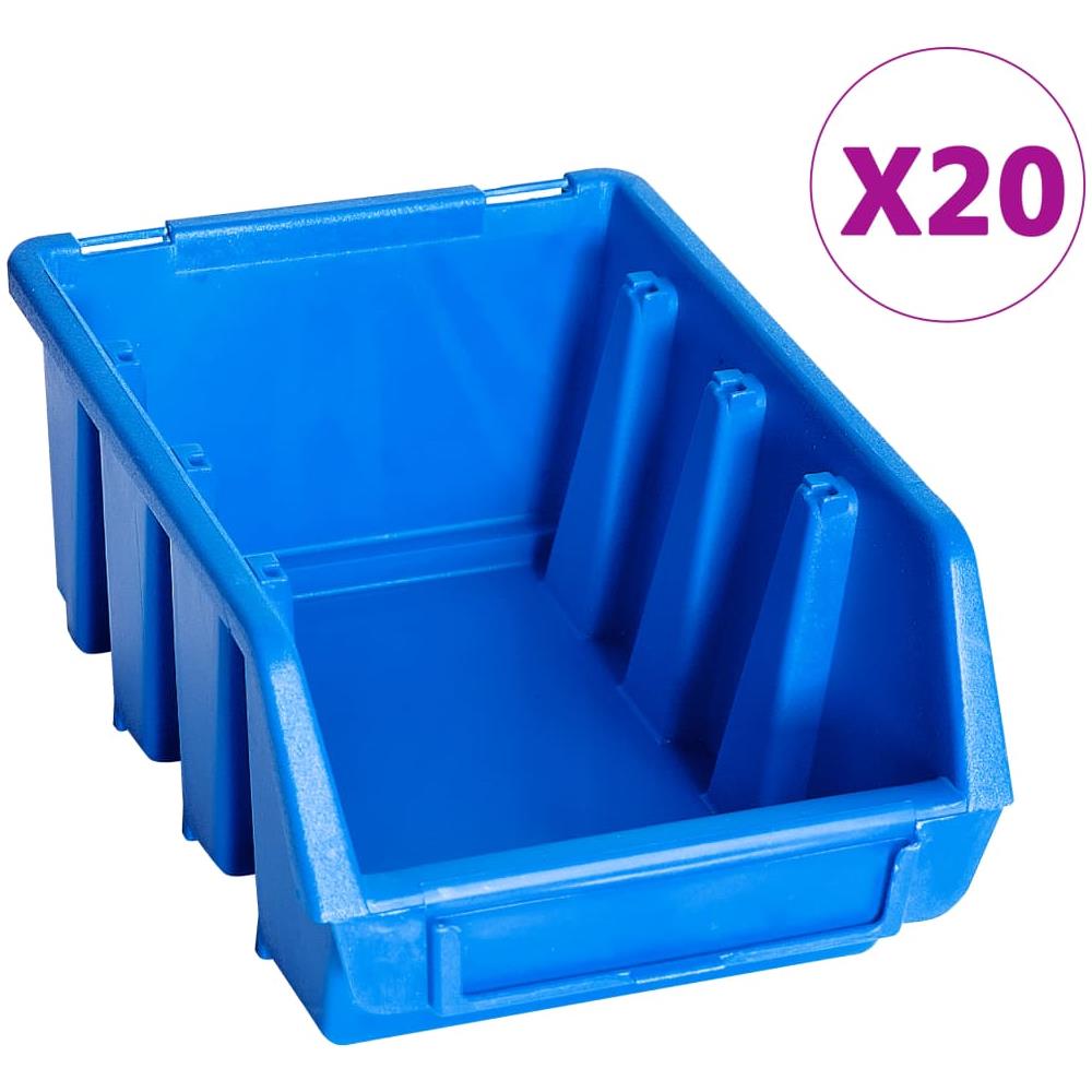 Contenitori Di Stoccaggio Impilabili 20 Pz Blu In Plastica - Foto 1