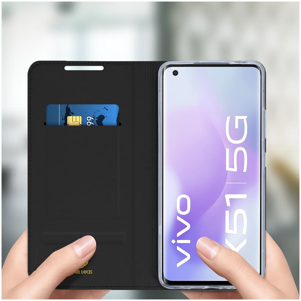Custodia Vivo X51 5g Portafoglio Flip Funzione Supporto - Nero - Foto 5