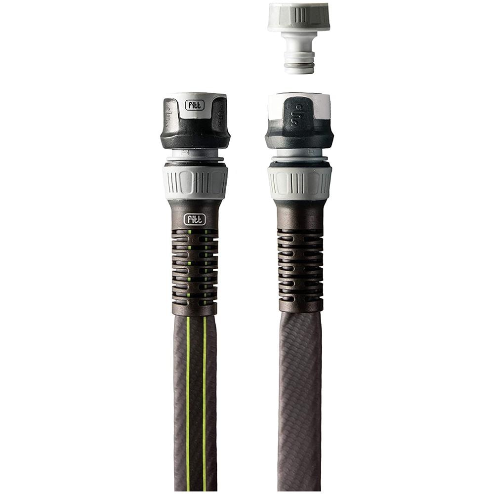 Force 5/8"" 30m, Tubo Acqua Da Giardino Per Irrigazione Con Pistola Multigetto, Grigio Con Righe Verdi - Foto 3