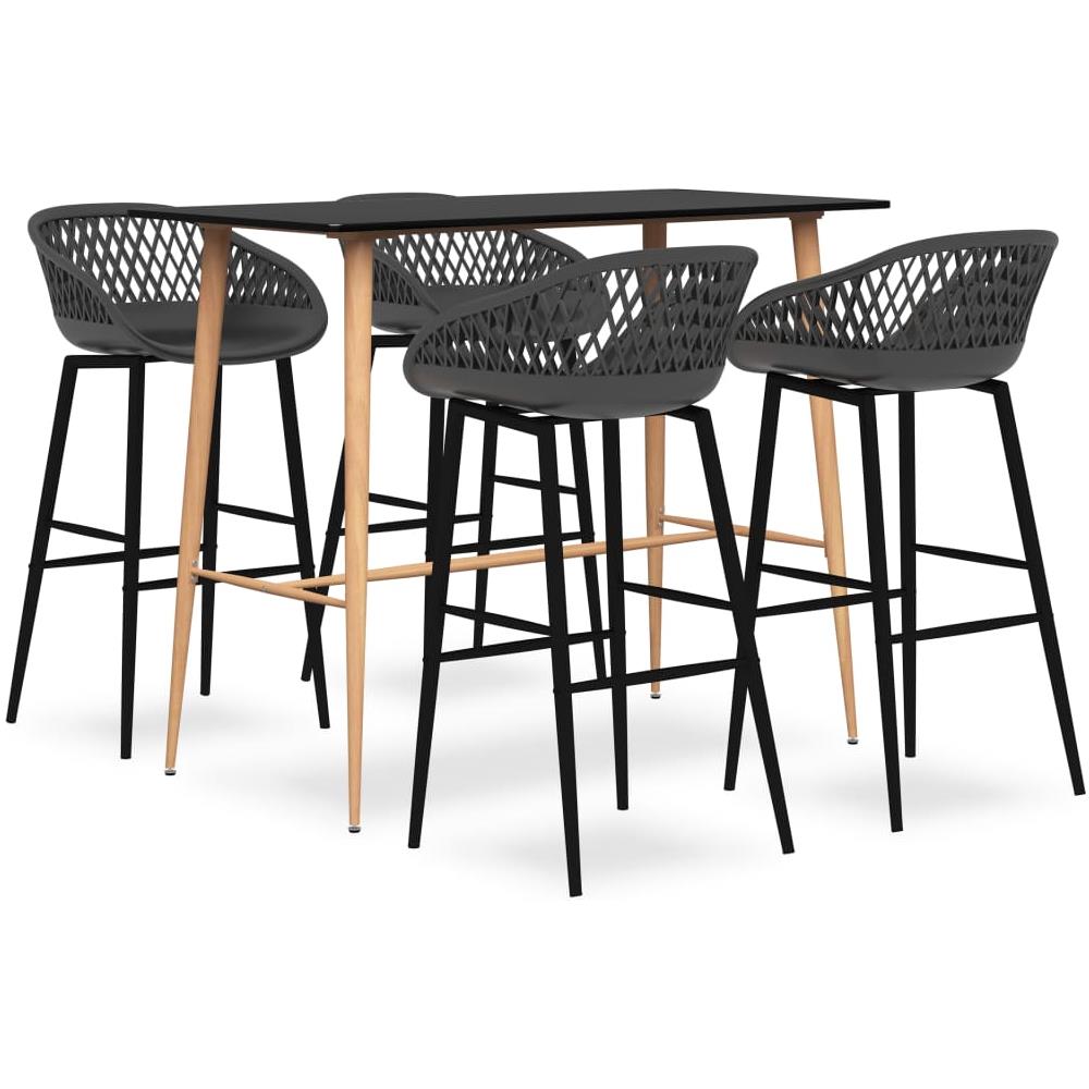 Set da Bar 5 pz Nero e Grigio - Foto 1