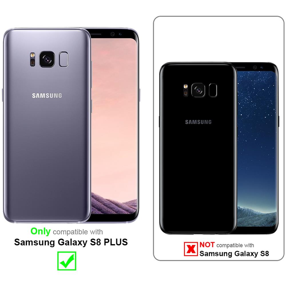 Custodia E 2x Vetro Di Protezione Temperato Compatibile Con Samsung Galaxy S8 Plus In Transparente - Coperchio Protettivo Ibrido Con Bordo In Silicone Tpu E Retro In Vetro Acrilico - Foto 2