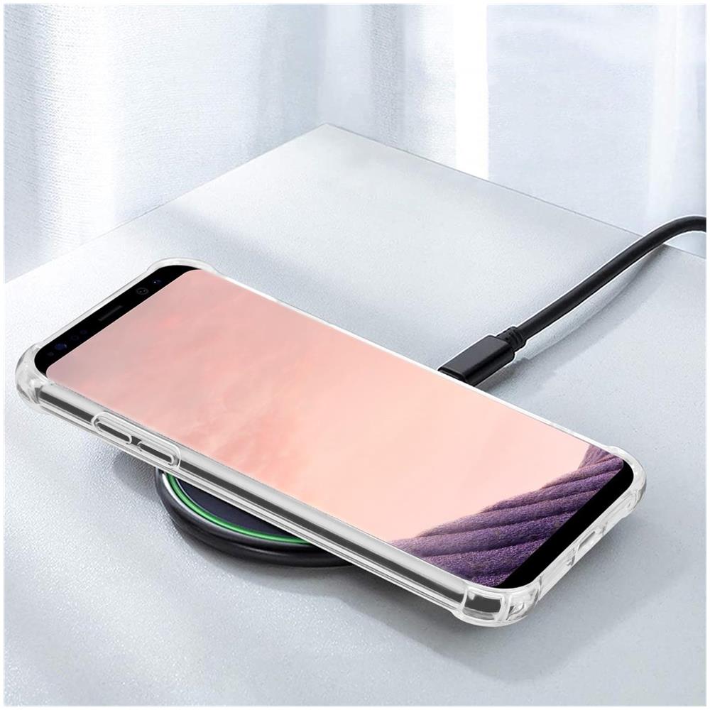 Custodia E 2x Vetro Di Protezione Temperato Compatibile Con Samsung Galaxy S8 Plus In Transparente - Coperchio Protettivo Ibrido Con Bordo In Silicone Tpu E Retro In Vetro Acrilico - Foto 7