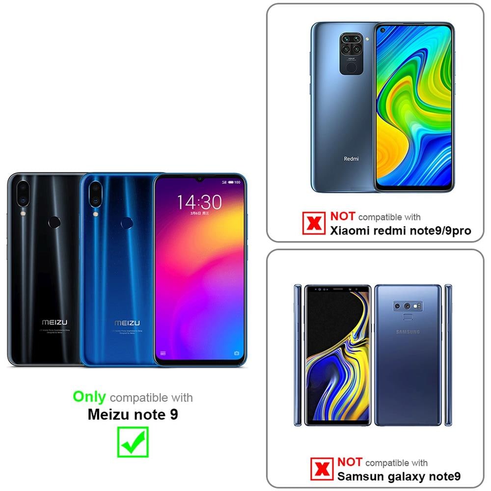 Custodia Compatibile Con Meizu Note 9 In Rosso Mela - Coperchio Protettiva Con Chiusura Magnetica, Funzione Stand E Tasca Per Le Carte - Foto 2