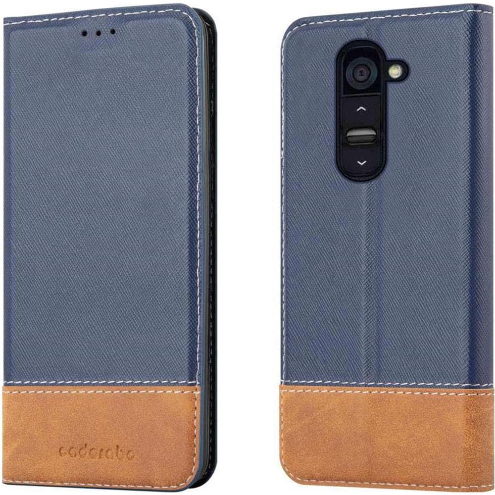 Custodia Compatibile Con Lg G2 In Blu Scuro Marrone - Coperchio Protettiva Con Chiusura Magnetica, Funzione Stand E Tasca Per Le Carte - Foto 8