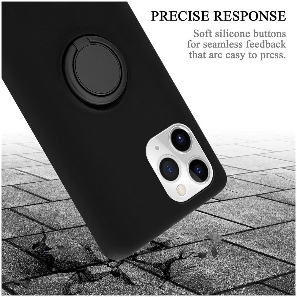 Custodia Compatibile Con Apple Iphone 11 Pro In Liquid Nero - Coperchio Protettivo In Silicone Tpu Flessibile Con Anello - Foto 8