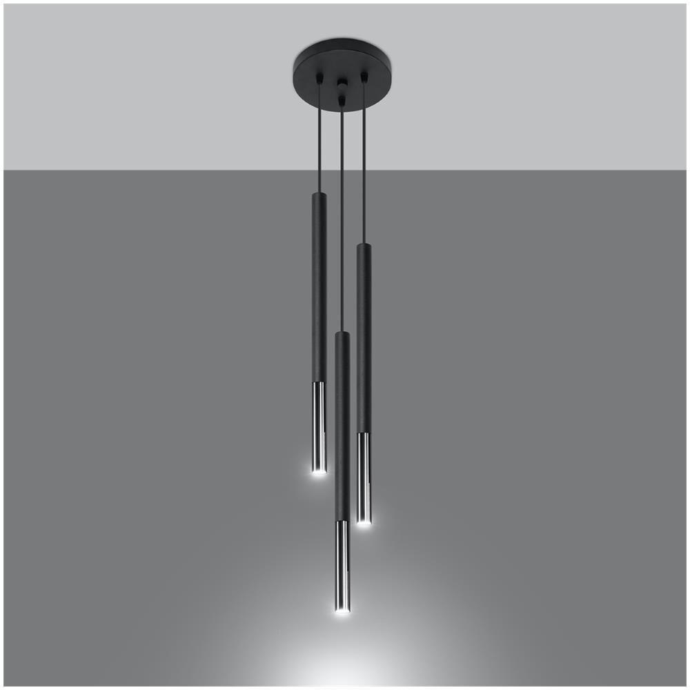 Lampada A Sospensione Mozaica 3p Sollux Cromato 1000x200x80 Mm Acciaio - Foto 13