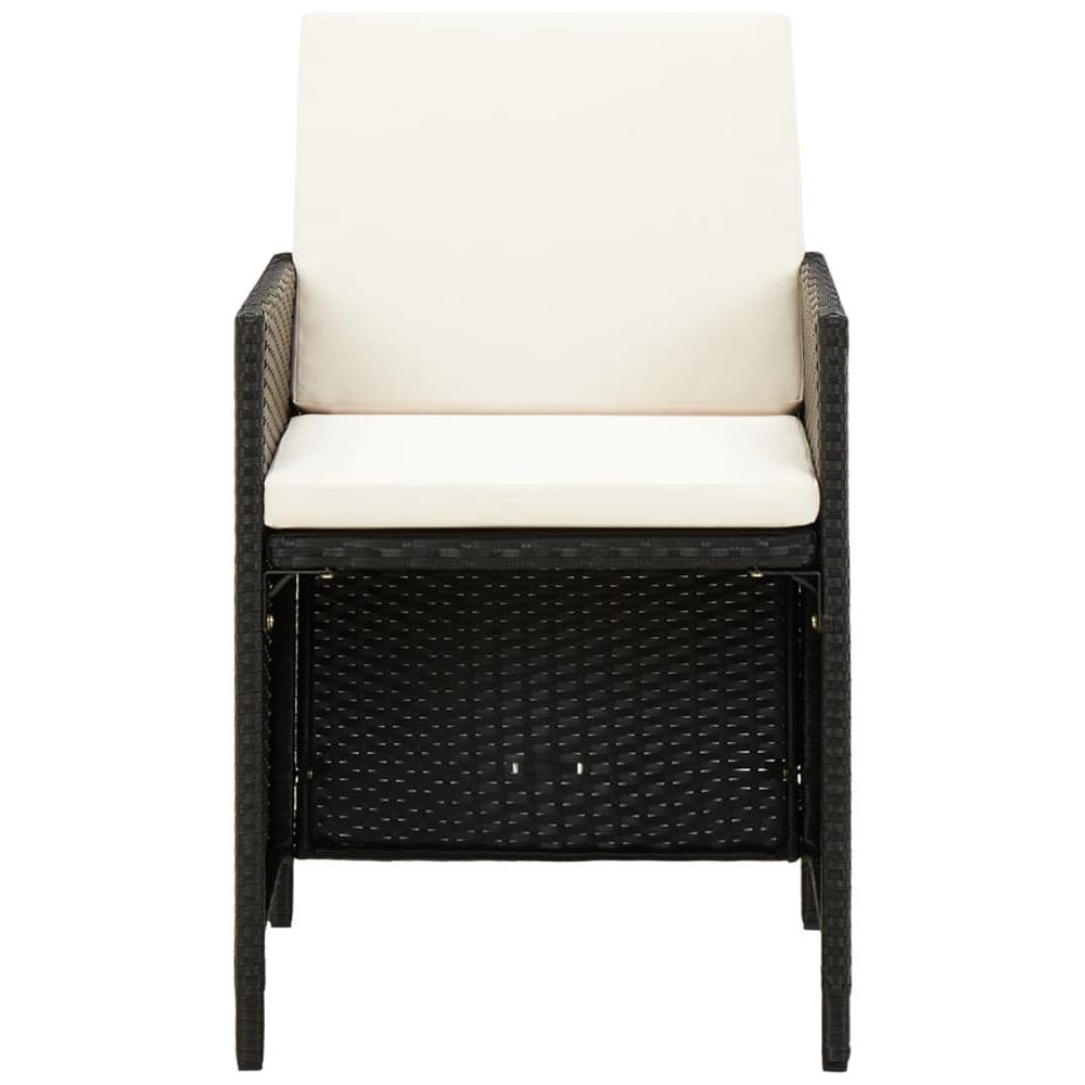 Set Sedie Da Giardino Con Poggiapiedi 4 Pz In Polyrattan Nero - Foto 3