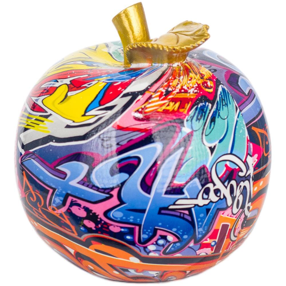 Decorazione Mela Graffiti 13x14 Cm Multicolore - Foto 2