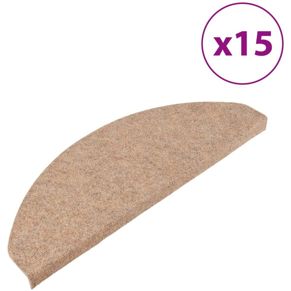 Tappetini Autoadesivi per Scale 15 pz 65x22,5x3,5 cm Beige - Foto 1