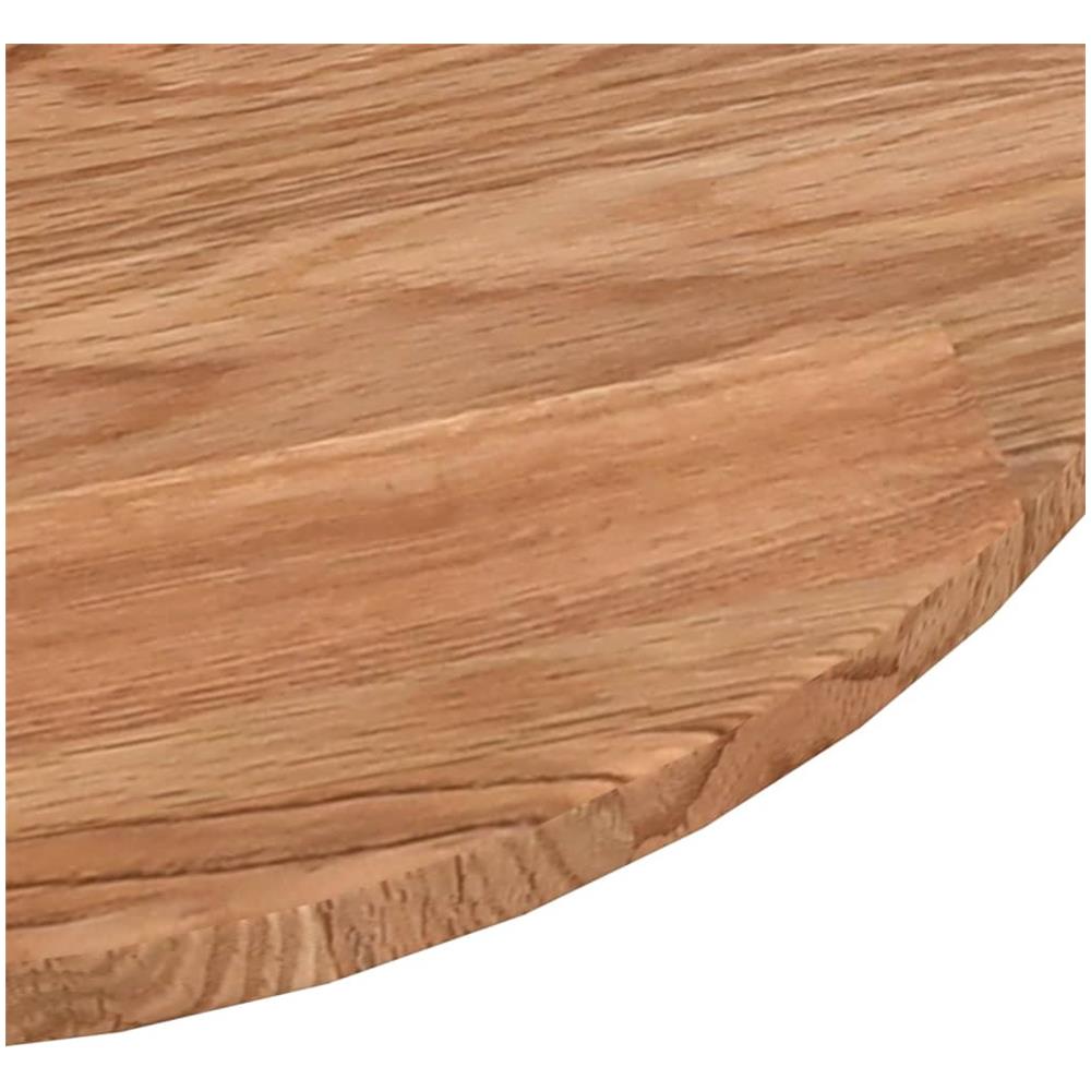 Piano Tavolo Rotondo Marrone Chiaro 70x1,5 Cm Rovere Trattato - Foto 3