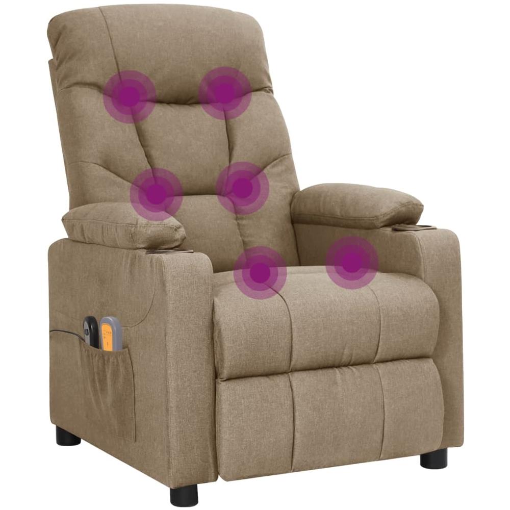 Poltrona Massaggiante Elettrica Tortora in Tessuto - Foto 8