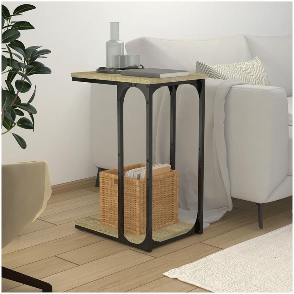 Tavolino Rovere Sonoma 40x30x60 Cm In Legno Multistrato - Foto 1