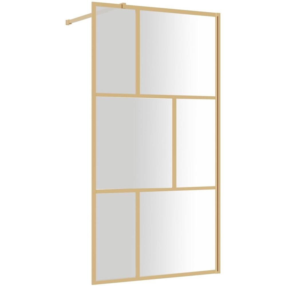 Parete Per Doccia Walk-in Vetro Trasparente Esg 115x195 Cm Oro - Foto 2