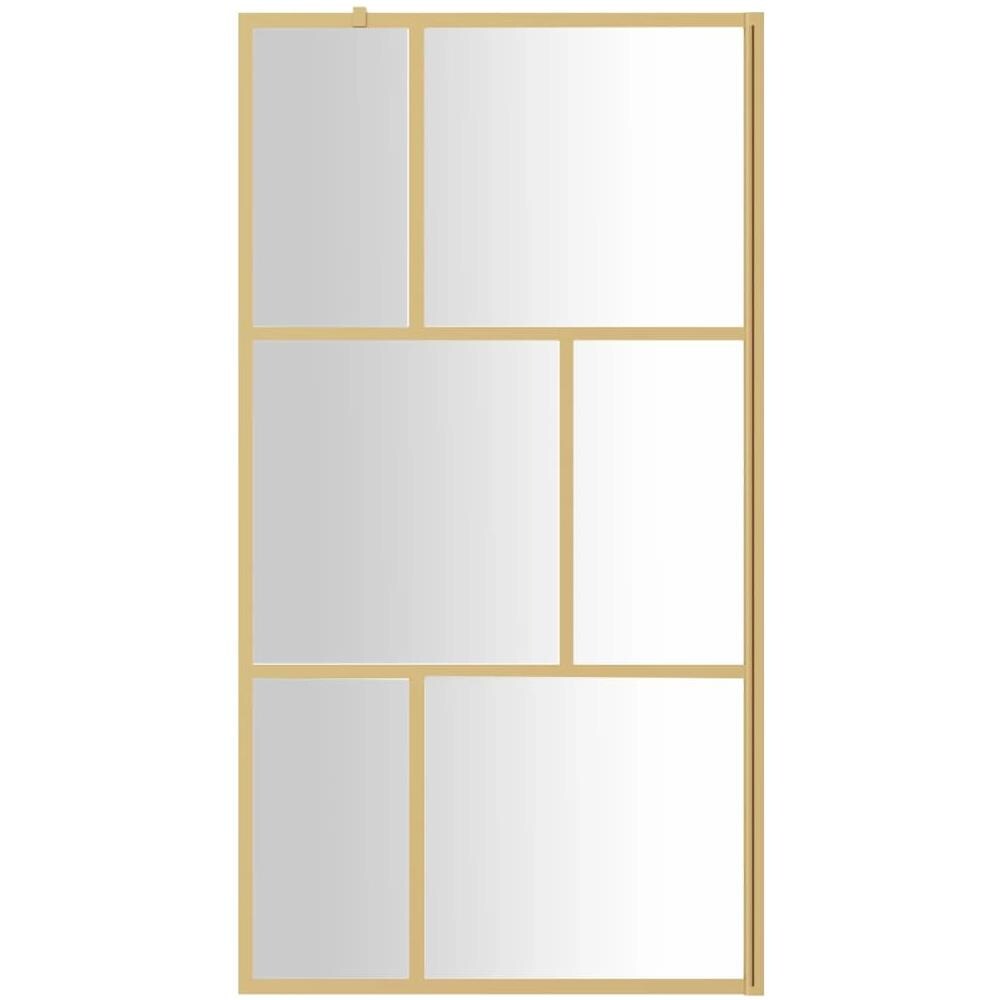 Parete Per Doccia Walk-in Vetro Trasparente Esg 115x195 Cm Oro - Foto 3