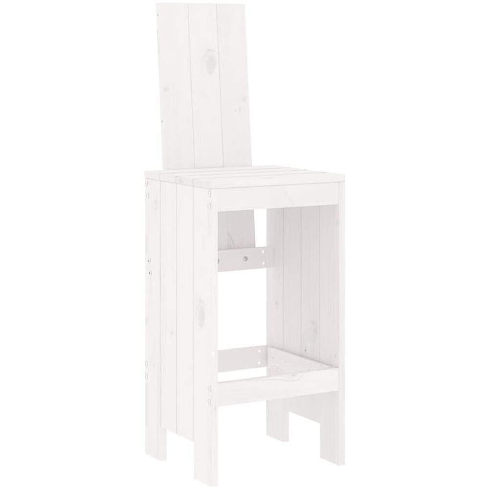 Sgabelli Da Bar 2pz Bianchi 40x42x120 Cm Legno Massello Pino - Foto 3