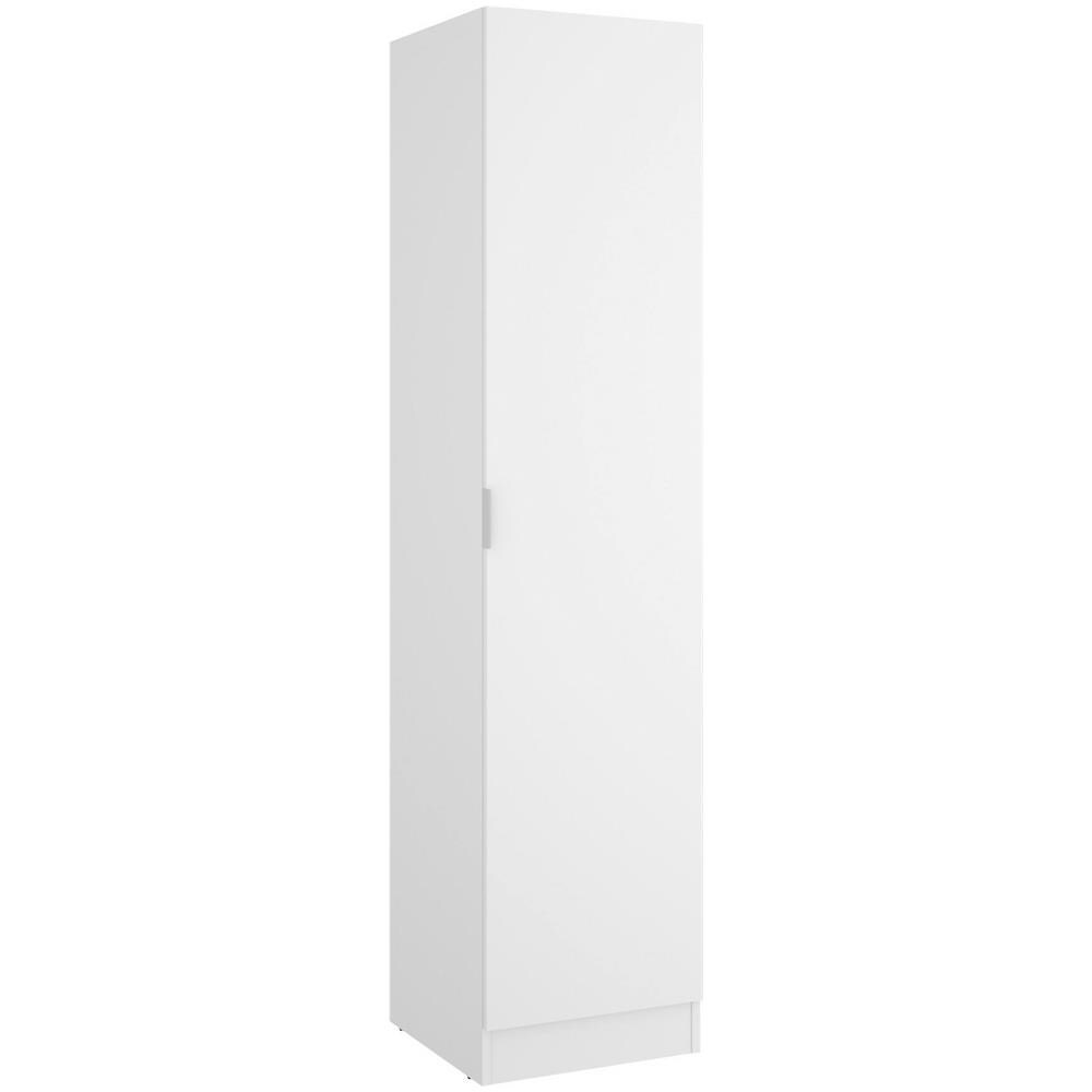 Guardaroba Cusna, Mobile Appendiabiti Per Camera Da Letto, Armadio A 1 Anta Singola, 41x52h184 Cm, Bianco - Foto 2