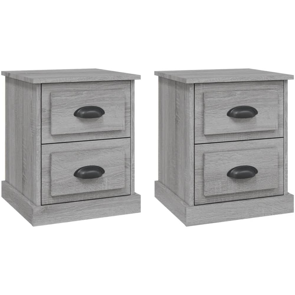 Comodini 2 Pz Grigio Sonoma 39x39x47,5 Cm In Legno Multistrato - Foto 2