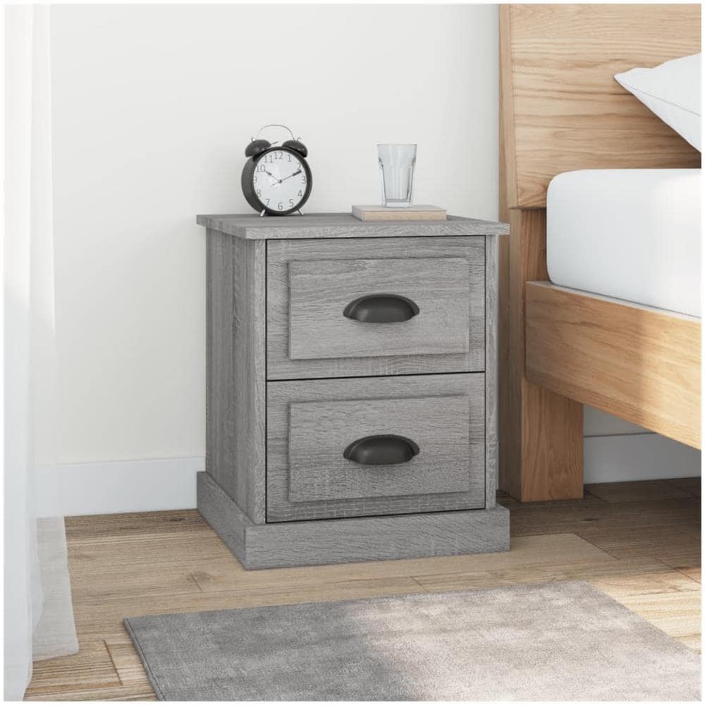 Comodini 2 Pz Grigio Sonoma 39x39x47,5 Cm In Legno Multistrato - Foto 1