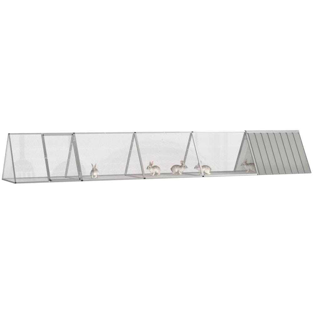 Gabbia Per Conigli Grigio 504,5x80,5x71 Cm Acciaio Zincato - Foto 2
