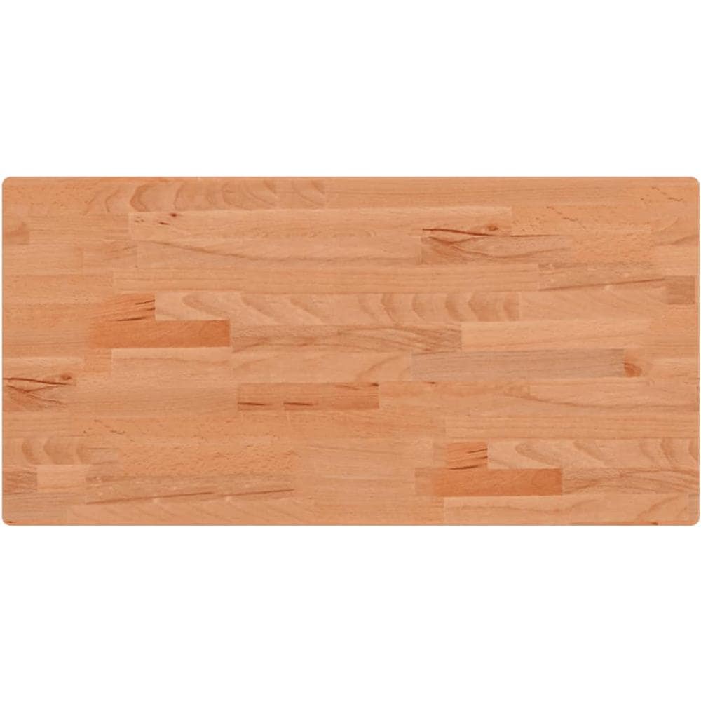 Piano Tavolo 80x40x2,5cm Rettangolare Legno Massello Di Faggio - Foto 2